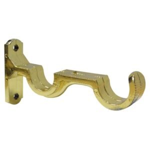 ACCESORIO CORTINERO SOPORTE MURO DOBLE DORADO DE 1 (060201
