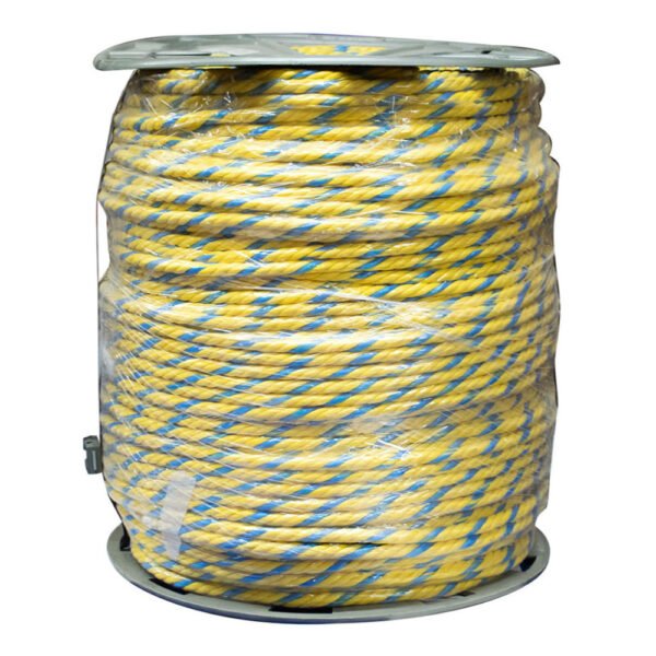 SOGA EN POLIPROPILENO ATAR 4 CABOS 5/8 (16MM) X 150 MTS (AMARILLA Y GRIS) (RAF04458