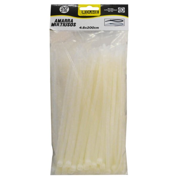 AMARRA PLASTICA UDUKE BLANCA 3.6X200MM (20 CM) (100 UNDS) (HT70021)