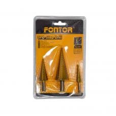BROCA ESCALONADA X 3 PCS BLISTER FONTOR (4-20MM 4-32MM 4-12MM)(HSDL0103)